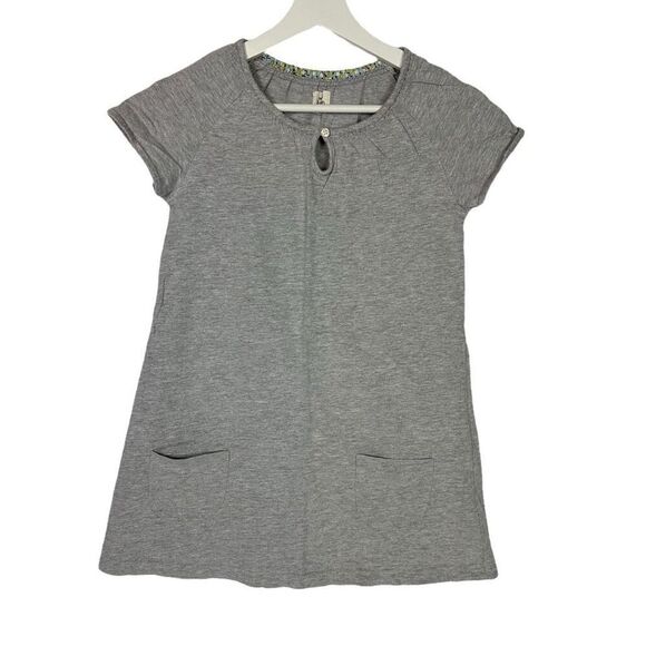 Mini Boden Girls size 11-12 year Gray Dress Short Sleeve Holes - Picture 1 of 9